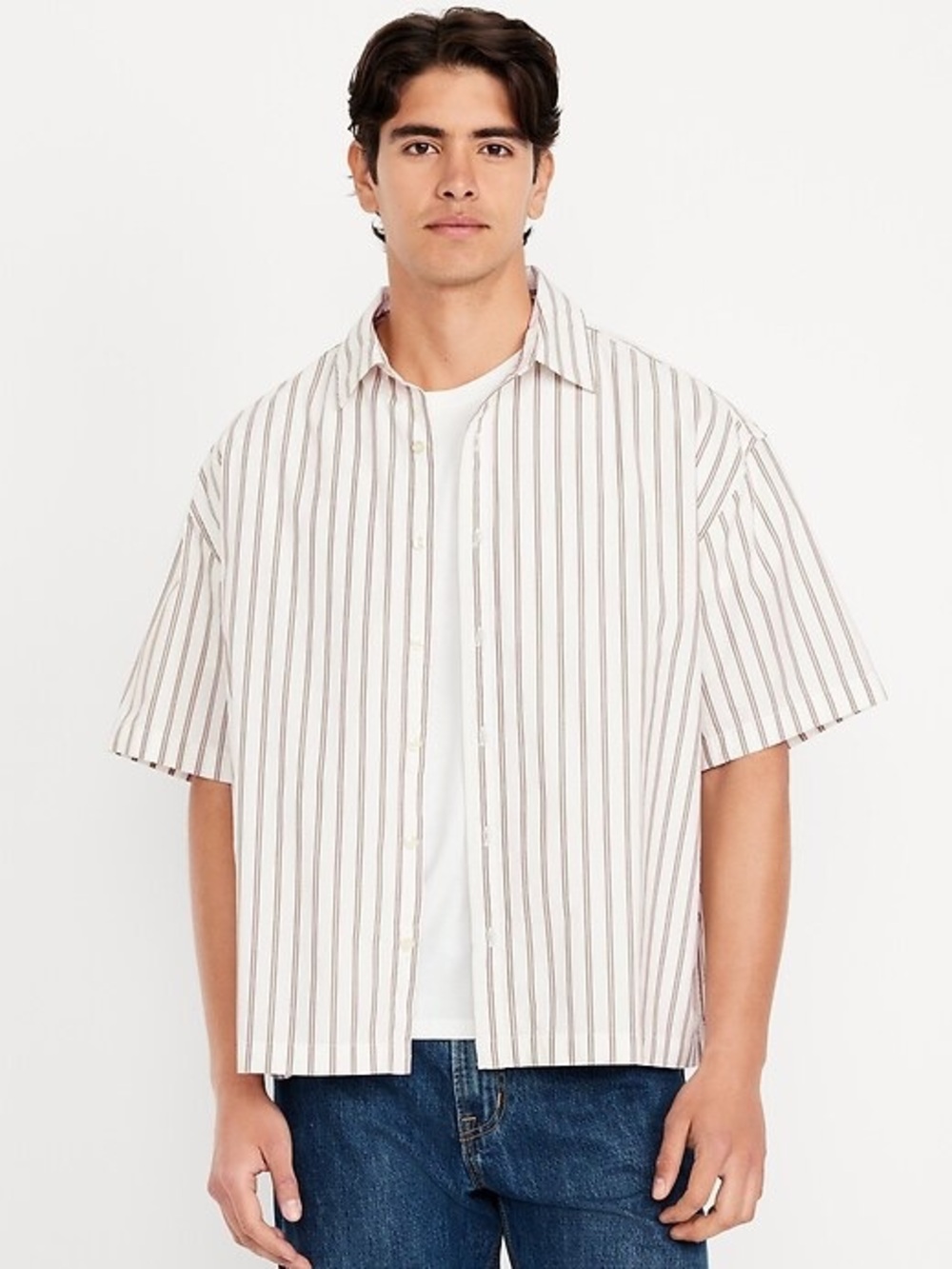 Old Navy Short Sleeve Oversized Poplin Shirt Men's XL Casual